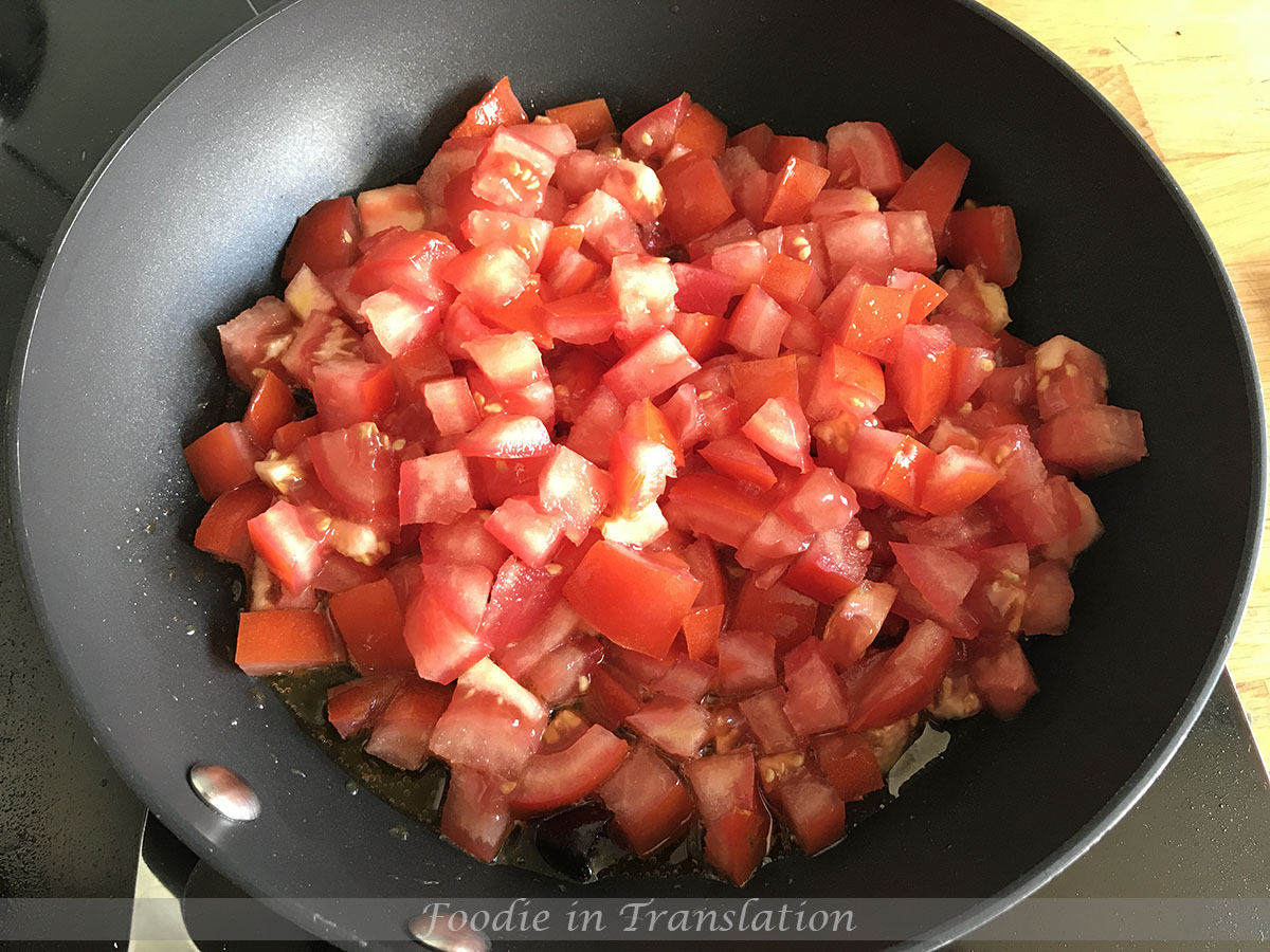 spaghetti avec tomates et basilic step2