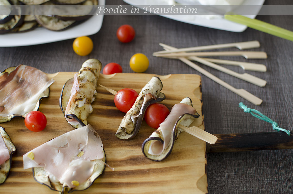 Rouleaux d’aubergines avec stracchino