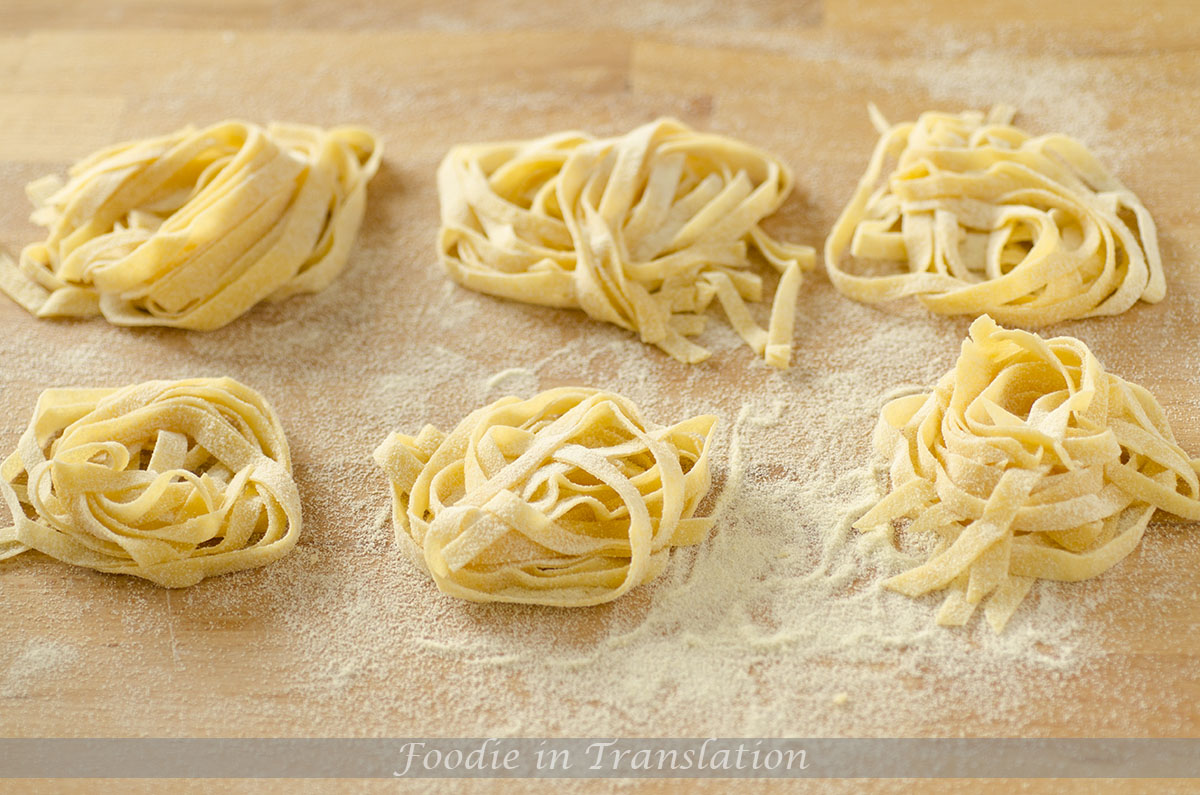 Durum wheat semolina homemade tagliatelle